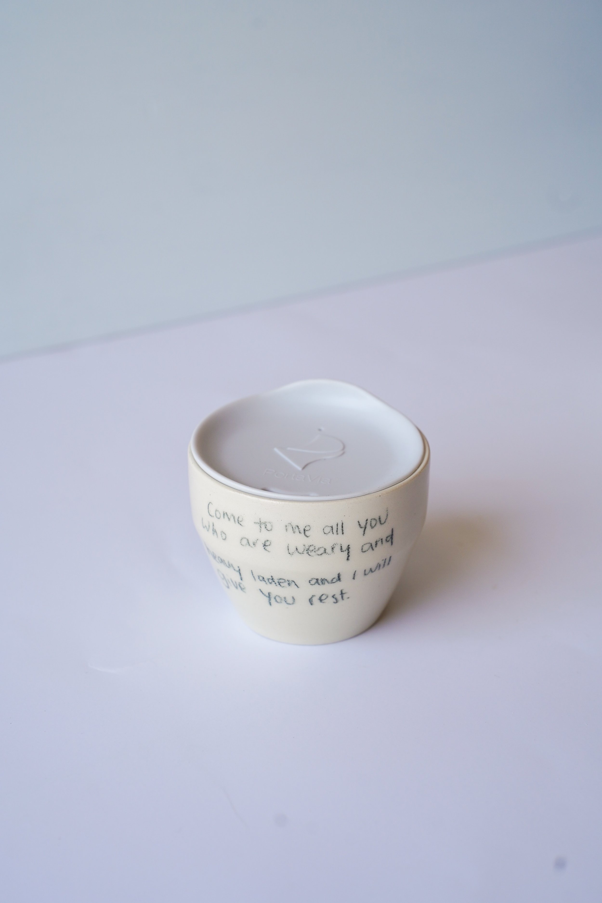 Matthew 11:28 Cappuccino Cup