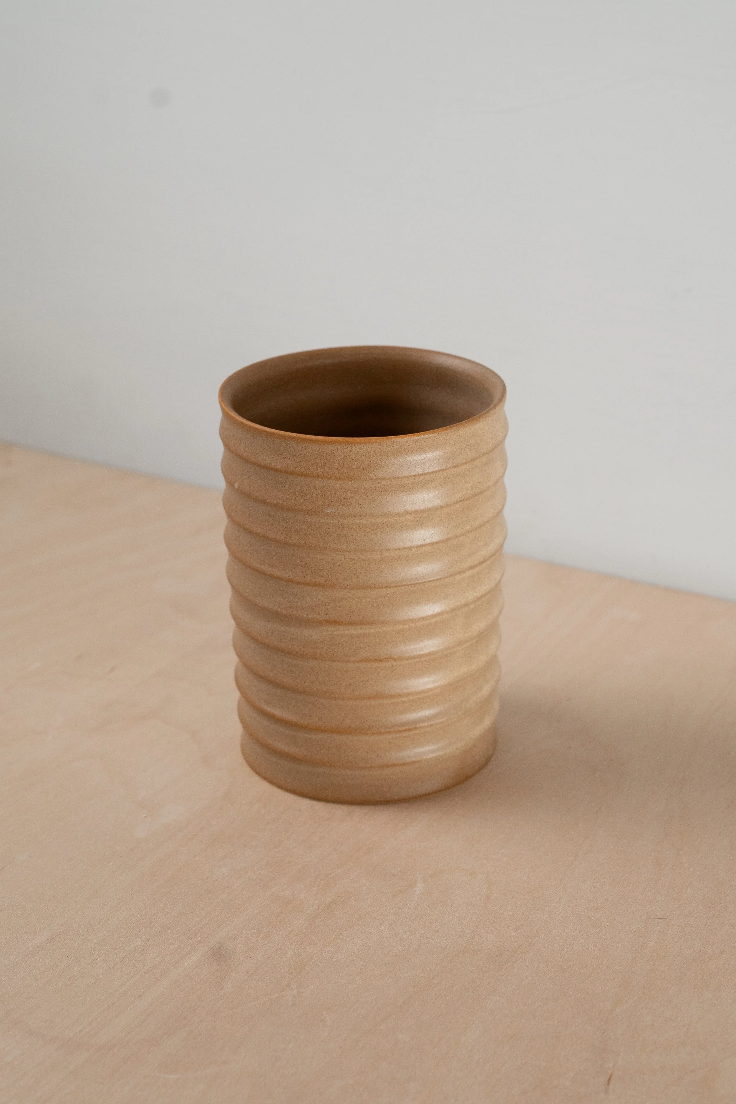 Brown Ribbed Cup