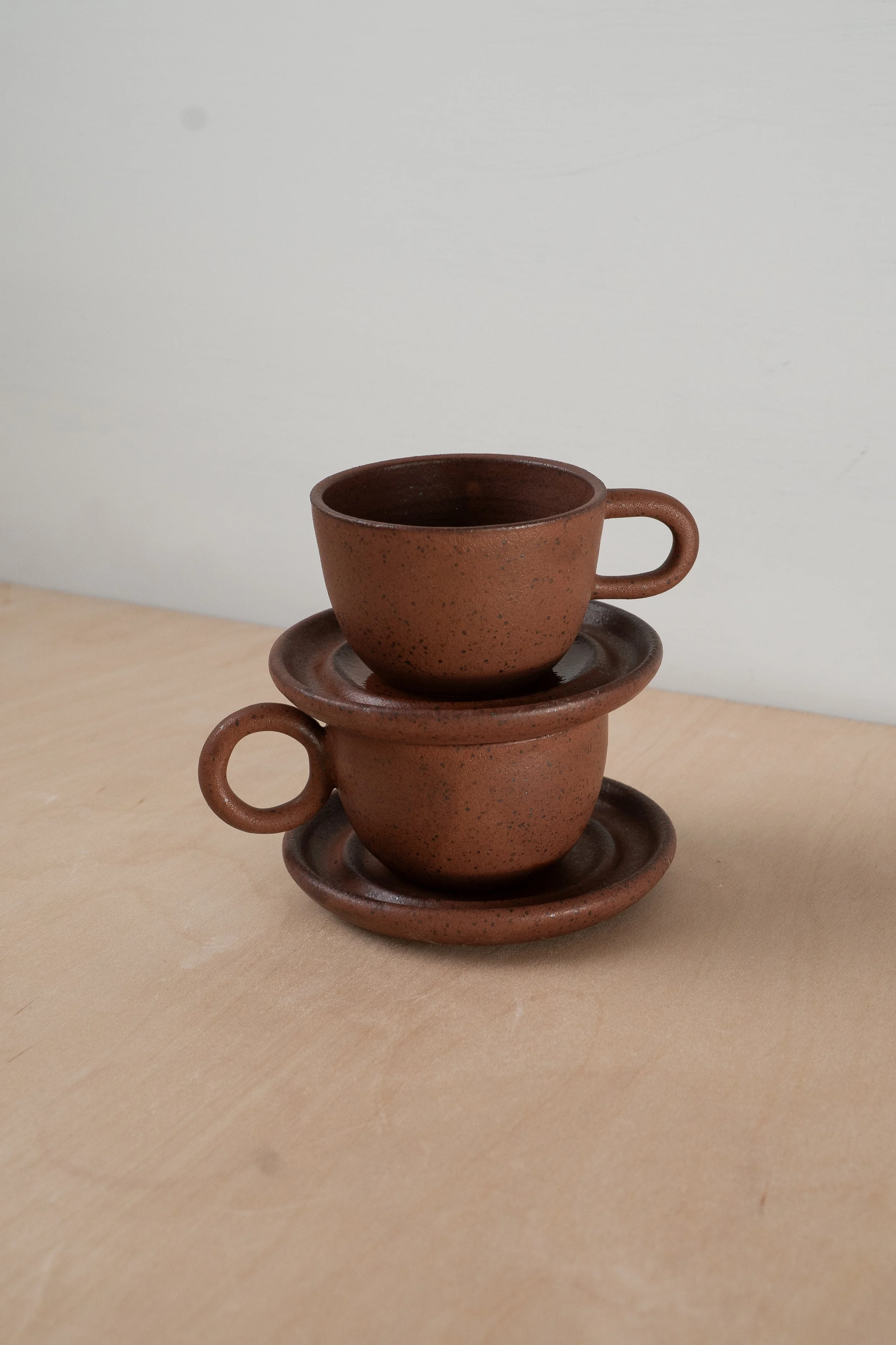 Speckled Brick Espresso Mug and Saucer