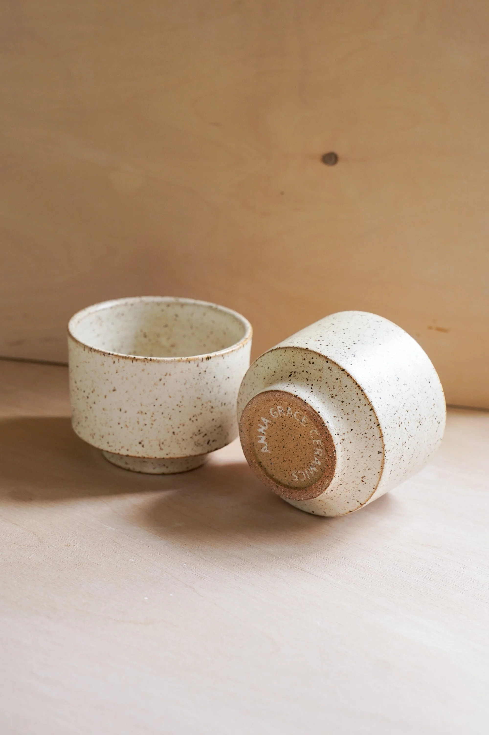 Speckled Cream Square Cappuccino Cup