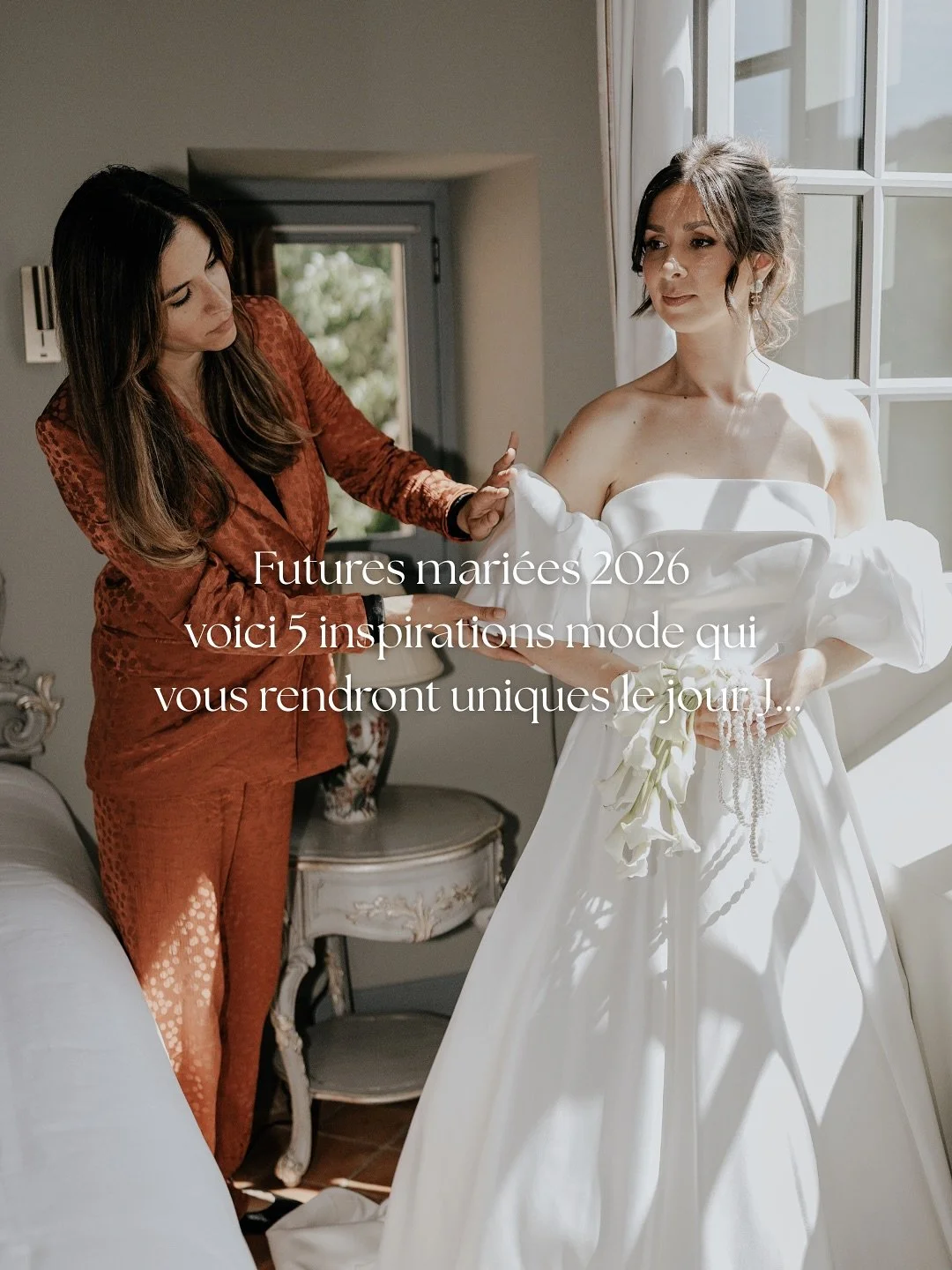 Quelle est votre inspiration pr&eacute;f&eacute;r&eacute;e ? Dites-moi tout en commentaire.

5 inspirations incontournables pour les mari&eacute;es 2026 qui veulent &ecirc;tre uniques :

1.Le bouquet de fleurs fa&ccedil;on sac. L&rsquo;une des pi&egr