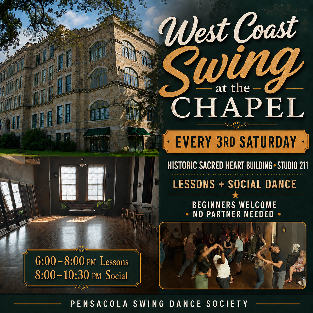 West Coast Swing at the Chapel: Your 3rd Saturday Night in Pensacola