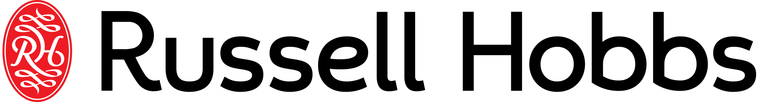 Close-up of a red and white logo with cursive letters on a black background.