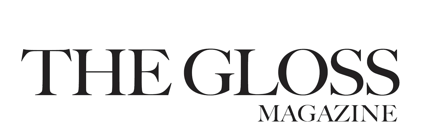 The Gloss magazine logo in black text on a white background.