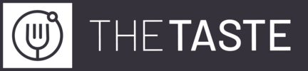 Logo for The Taste featuring a stylized fork inside a circular outline next to the text.