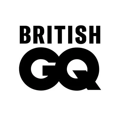 British GQ magazine logo in black and white.