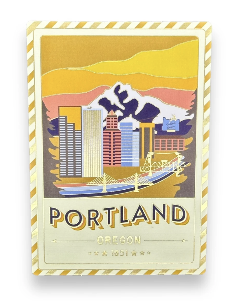 Portland, Oregon - Postcard - Textured Foil