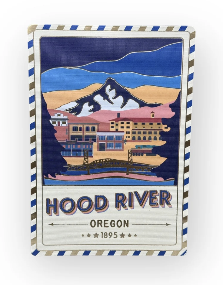 Hood River - Oregon - Postcard - Textured Foil