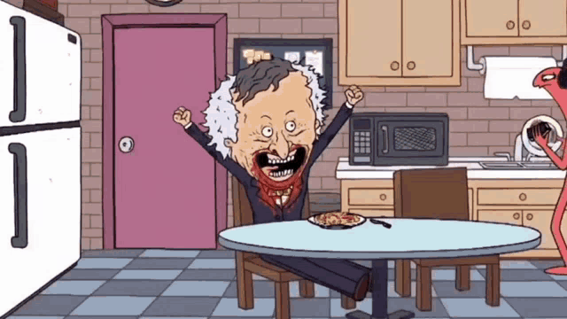 Mr. boss eating spaghetti 