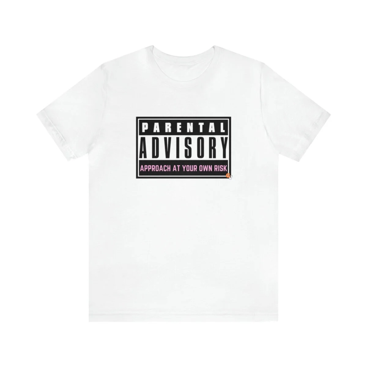 PARENTAL ADVISORY LIGHT PINK: Unisex Jersey Short Sleeve Tee 