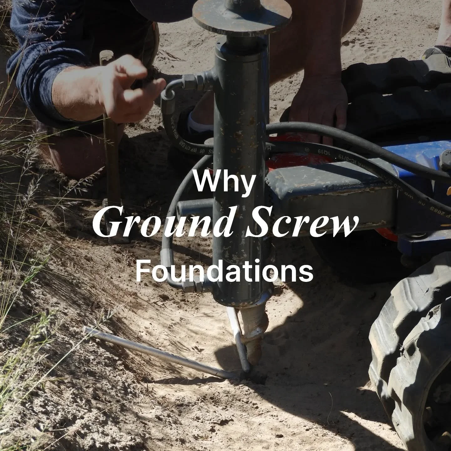 We chose ground screws for Studio Haus because of their fast install, low cost, low environmental impact and durability. Concrete is one of the most carbon-intensive building materials, and replacing it with a steel-and-wood floor system drastically 