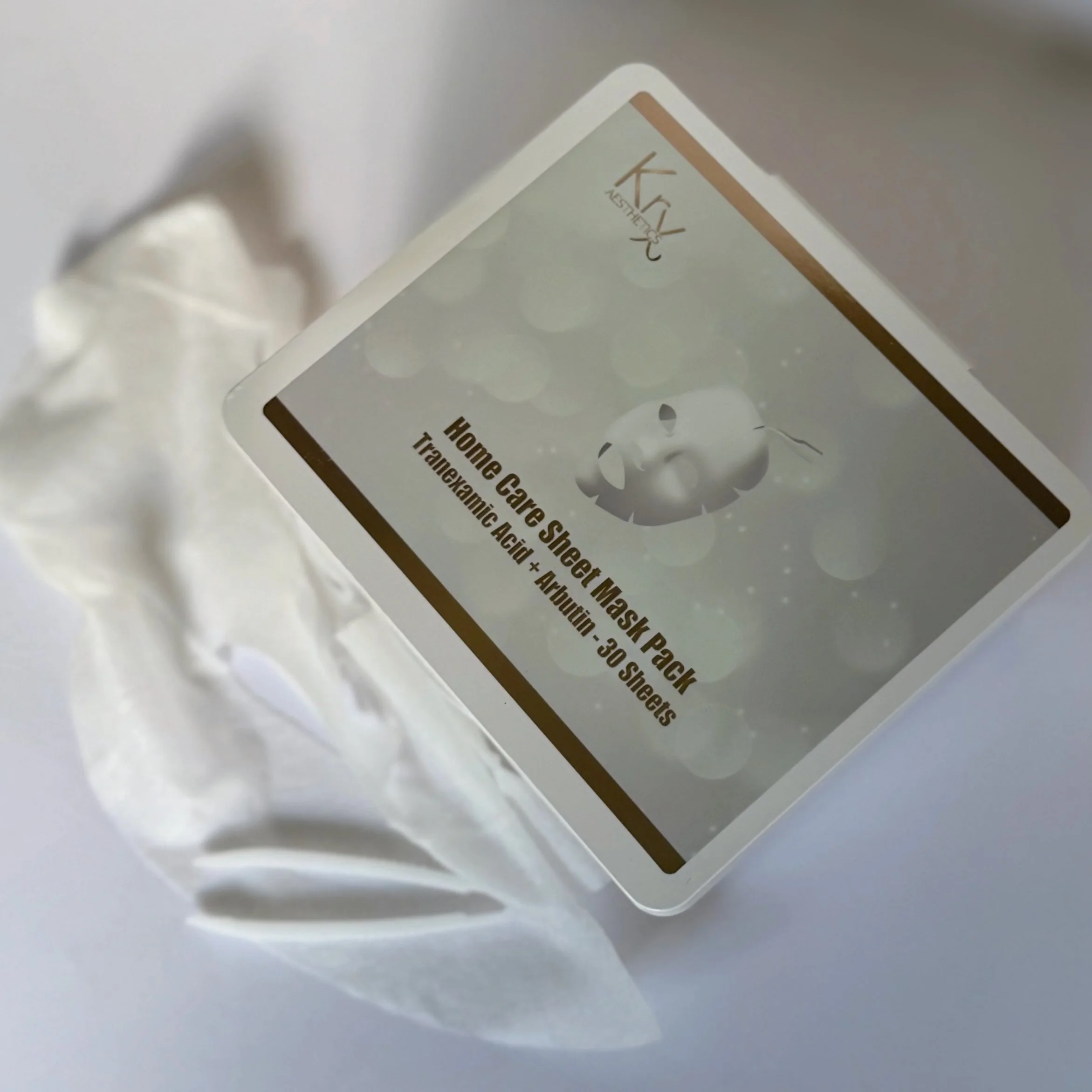 Tranexamic + Arbutin Brightening & Pigmentation Korean Sheet Mask 30-Pack by KrX Aesthetics