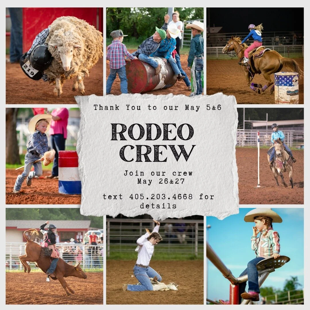 Big shoutout to Jose Martinez, Josuah Officer, and Chasity Rozell for giving their time and talent to shoot the Edmond Roundup Club Jr Rodeo. 
Join the rodeo crew for a boot-kicking good time. 
text terri@405.203.4668 for details