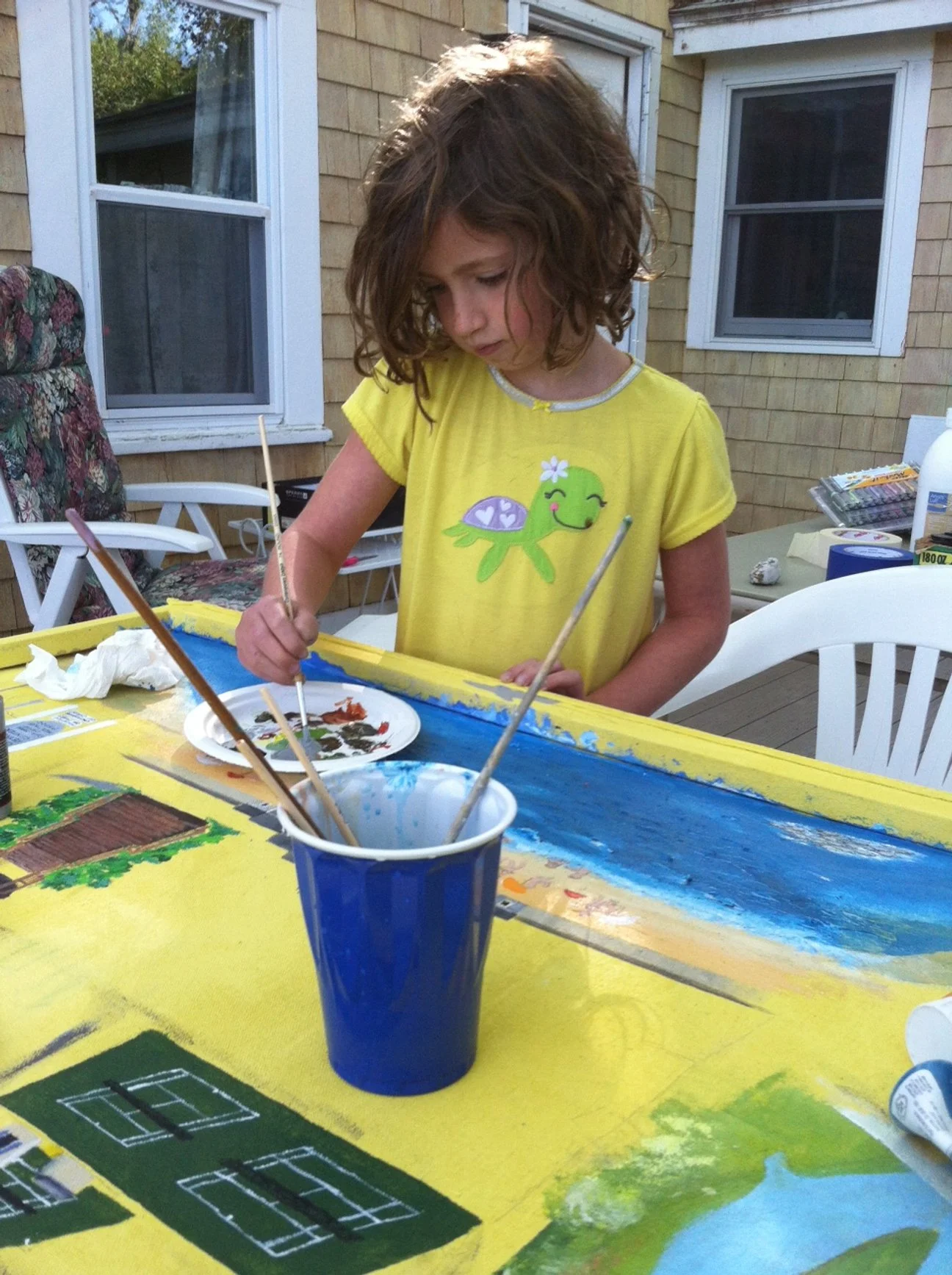 Young girl painting