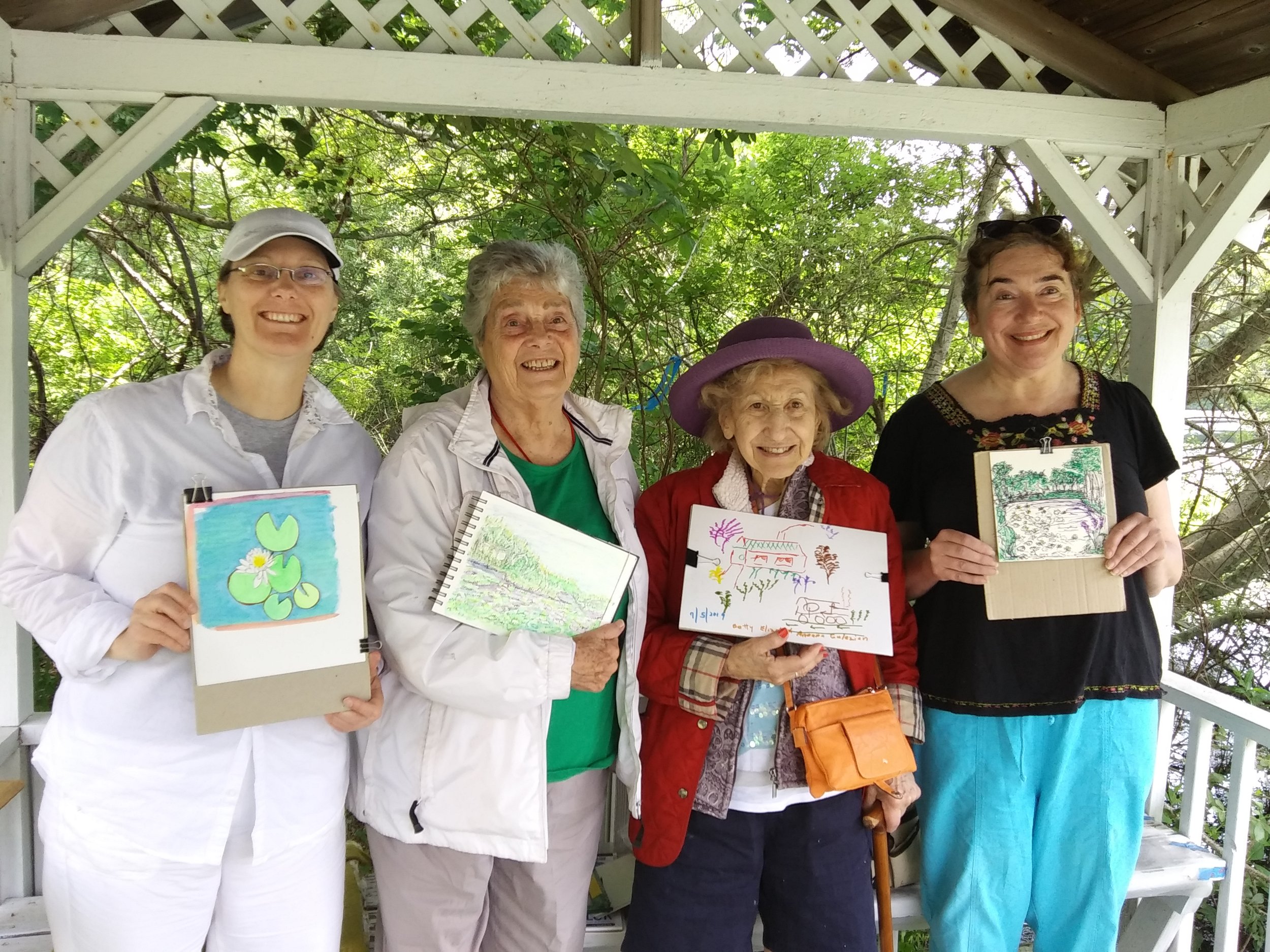 Proud Craigville artists showing off their paintings