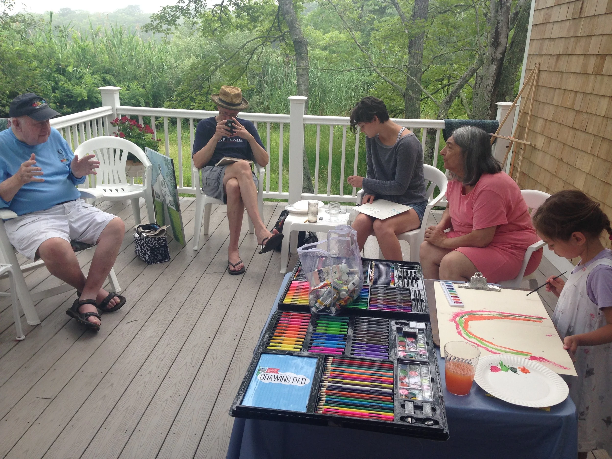 Group of painters working on their art