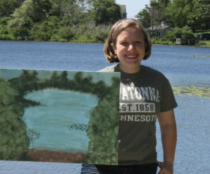 Proud Craigville artists showing off their paintings