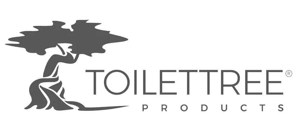 Logo for Toilettree Products featuring a stylized tree and the brand name.
