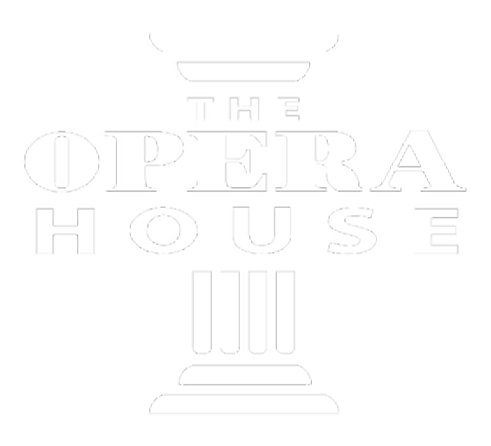 The logo of the TV show 'The Opera House' featuring stylized text with a column design.