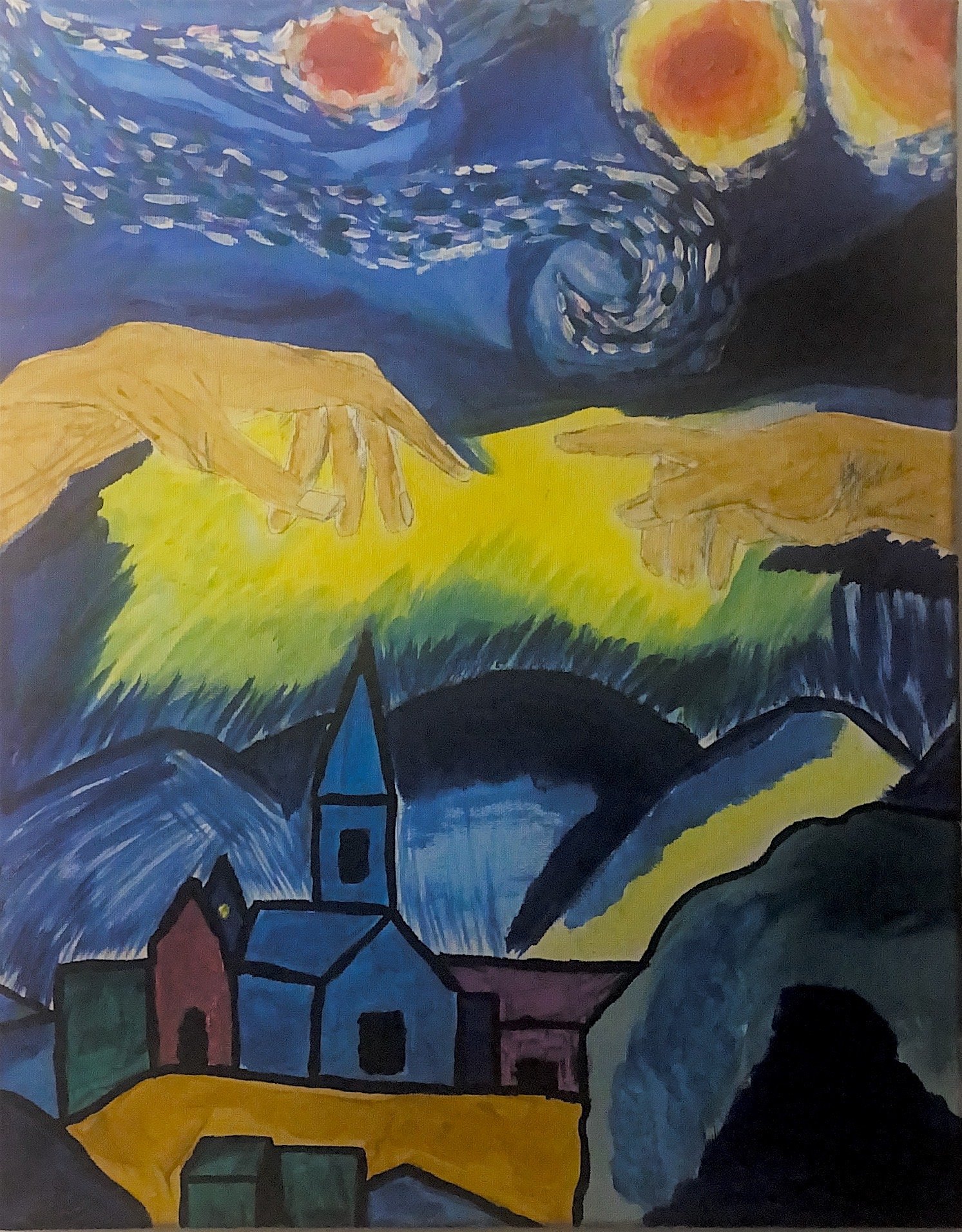 Starry Night meets The Creation of Adam
