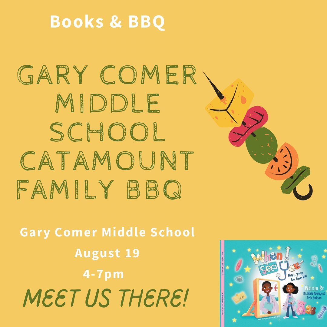 Our next event coming up! Gary Comer Middle School is hosting an orientation BBQ for their kids and you can find our book there! Tag or send to someone in that area 📚