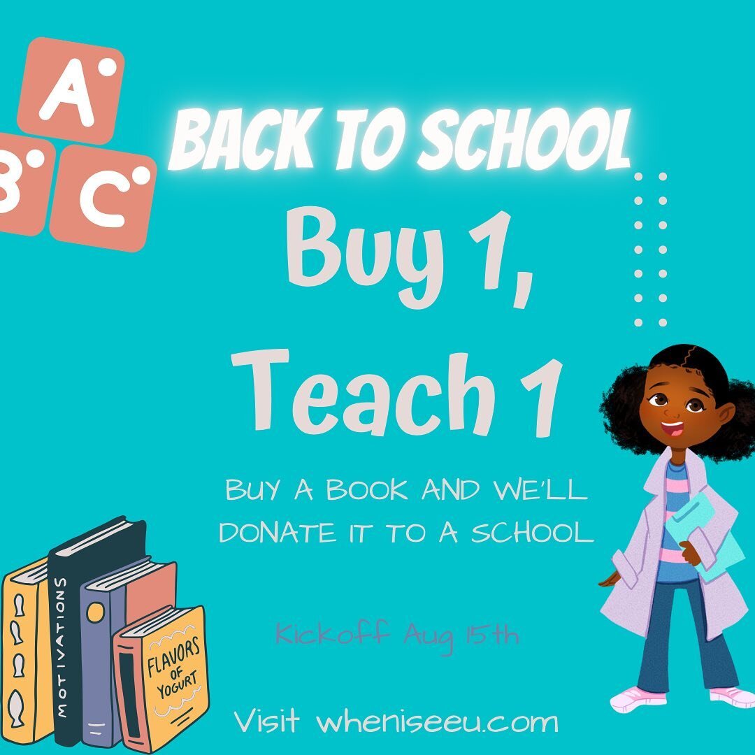 Introducing Buy 1, Teach 1, a new initiative for us by us 😊📚 If you were on our IG Live on Saturday, then you saw that we talked about how literacy and expanding our outreach into schools is really important to us! This is one of the ways we plan o