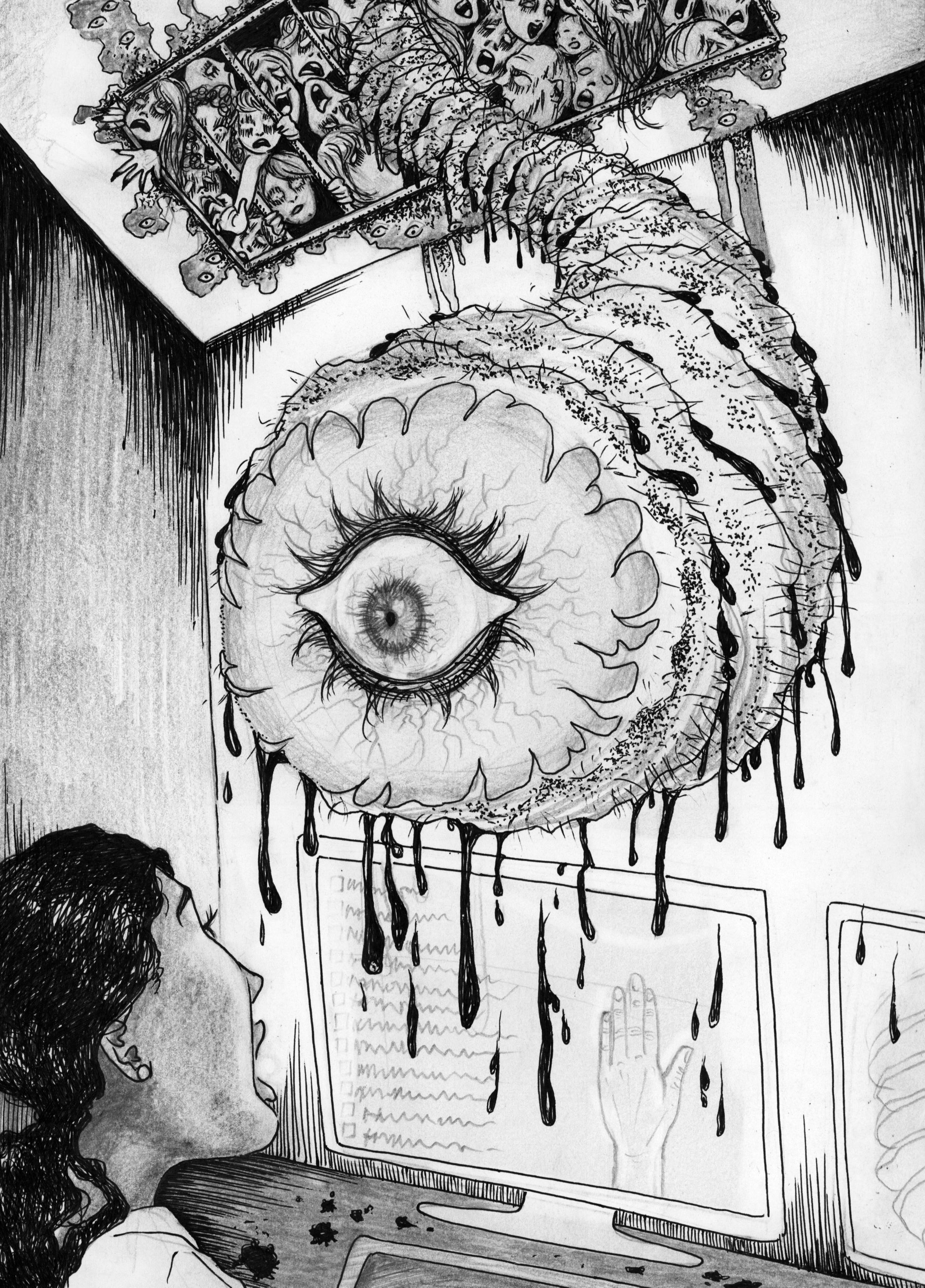 From the comic "Above me", 2022
Ink on paper