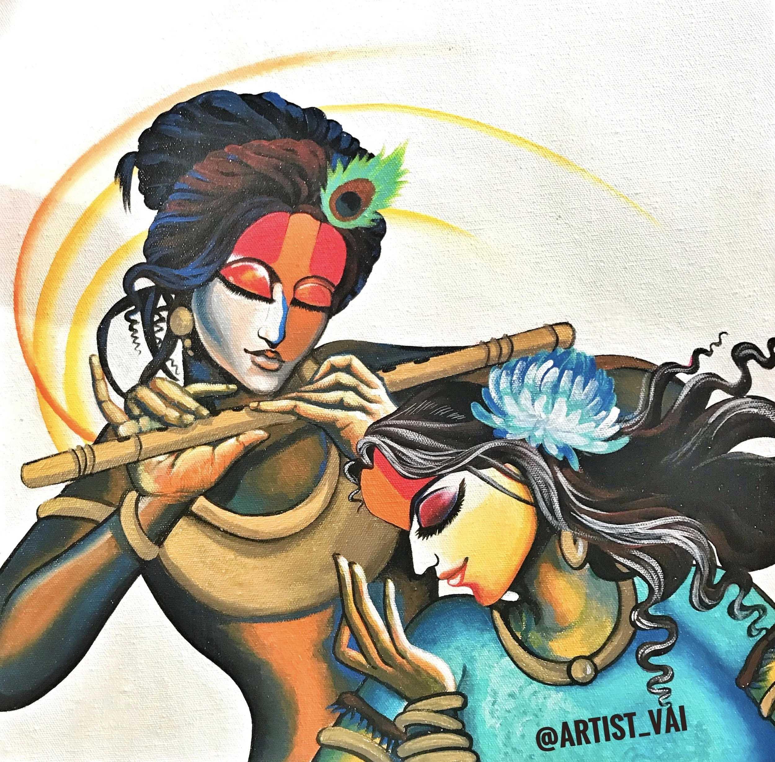 Radha Krishna, 2019
Acrylic on Canvas
12 x 12"