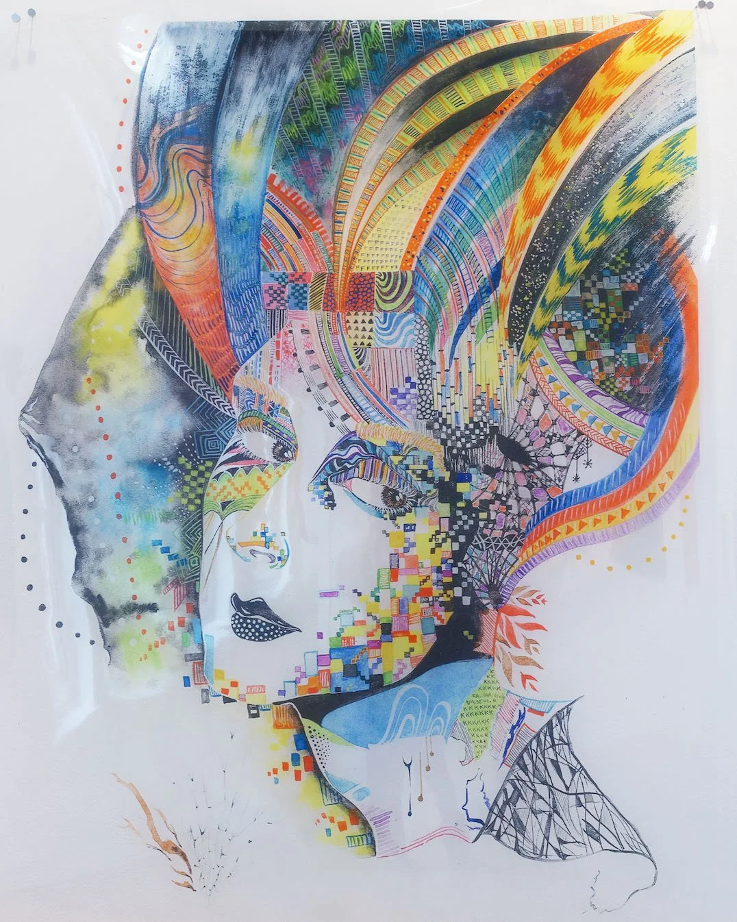 Bursting, 2020
Watercolour on acetate
40" x  60"
