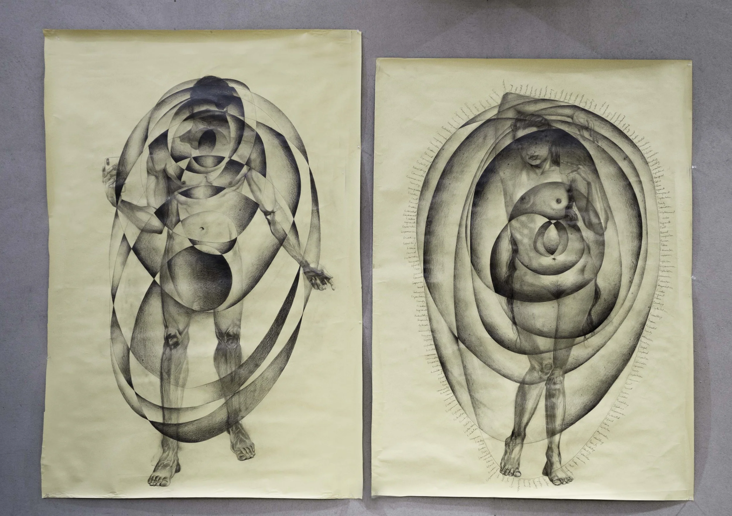 Sarrphirre (Crazy in love), 2021
Graphite on paper
6 ft x 3 ft x 2 