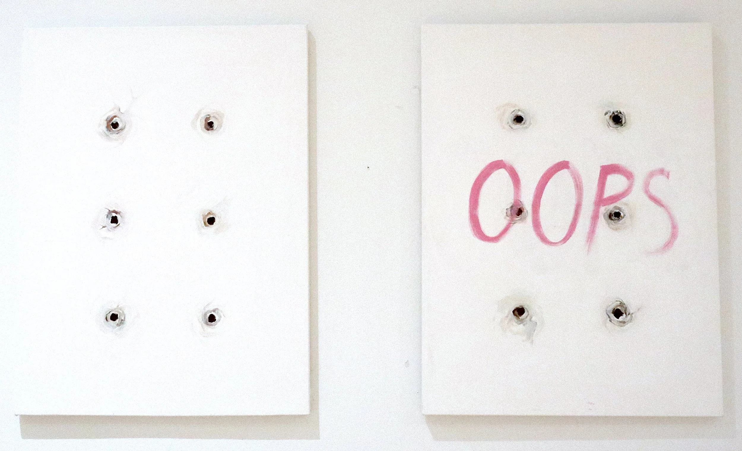 “A Man and A Woman”, 2021
Alternative title- “Women speak 13,000 more words than men” 
Plaster, sodium bicarbonate and acrylic paint on canvas
 18 x24 x2