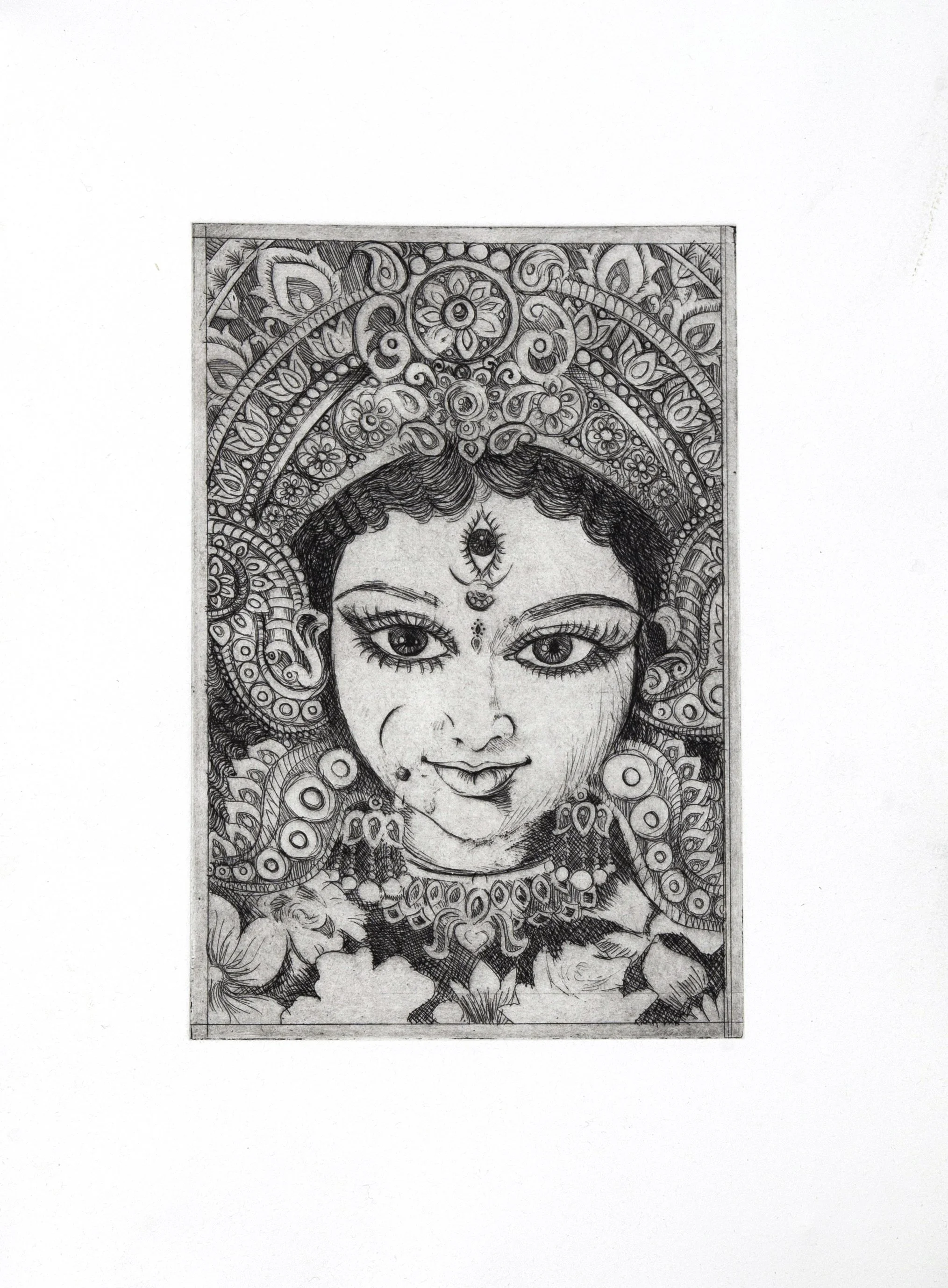 Maa Durga , 2019
Copper Plate etching
9" x  16"