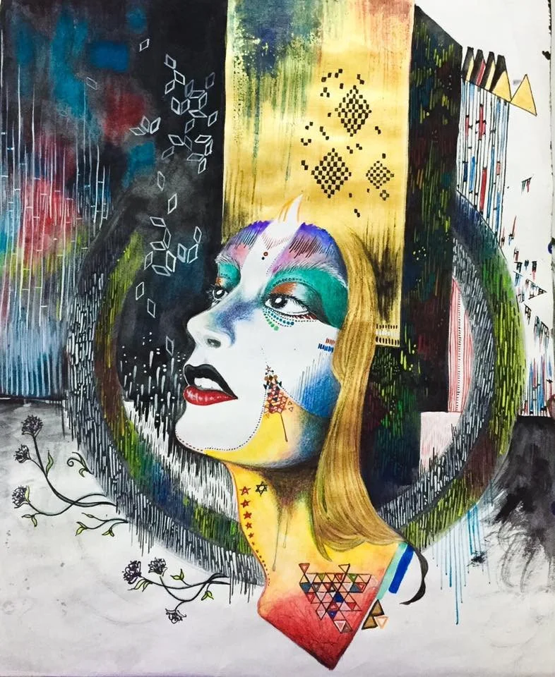 Untitled, 2016
Watercolor and Gold leaf on paper
11" x 16"