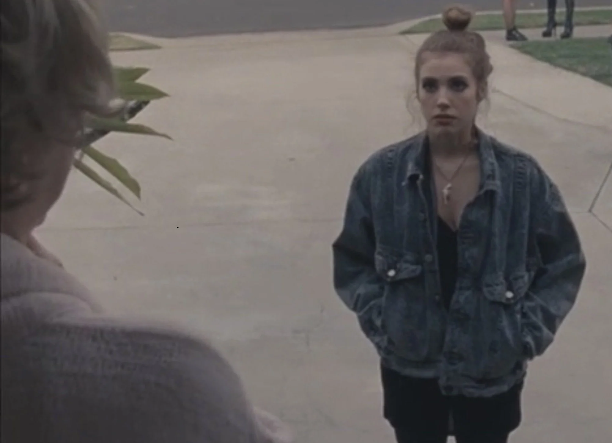 Negative fill, dark foreground, over the shoulder.