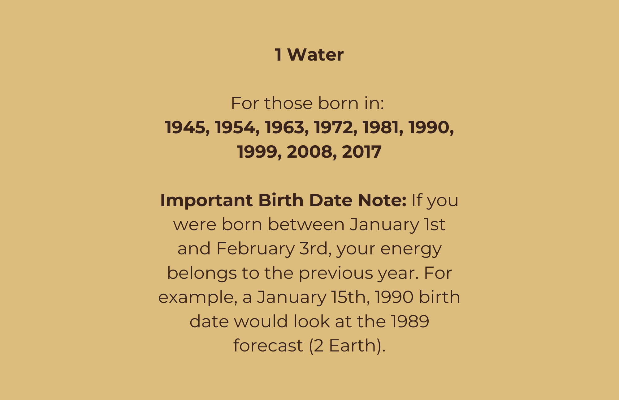 1 Water in a 5 Earth Year