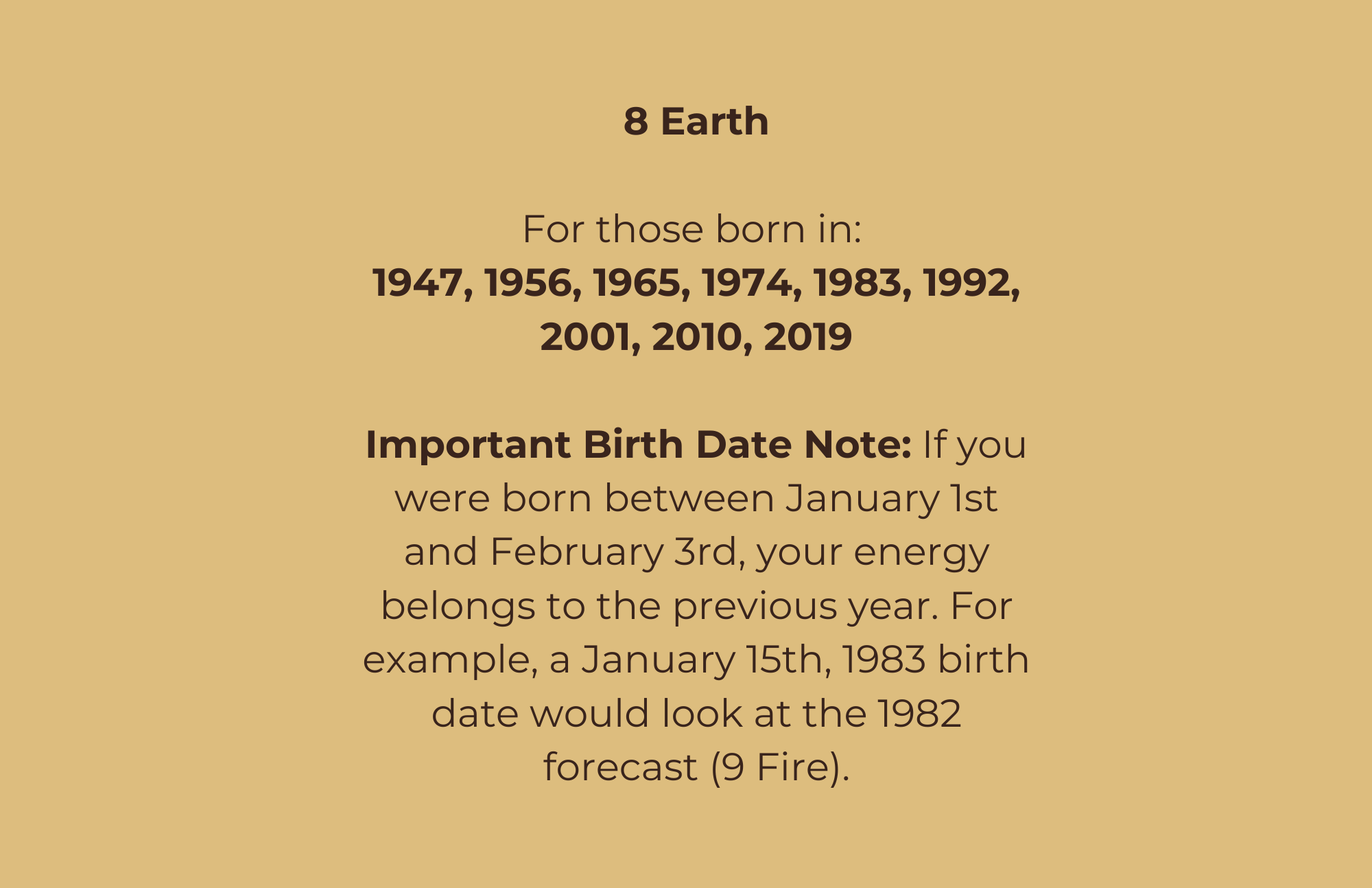 8 Earth in a 3 Wood Year