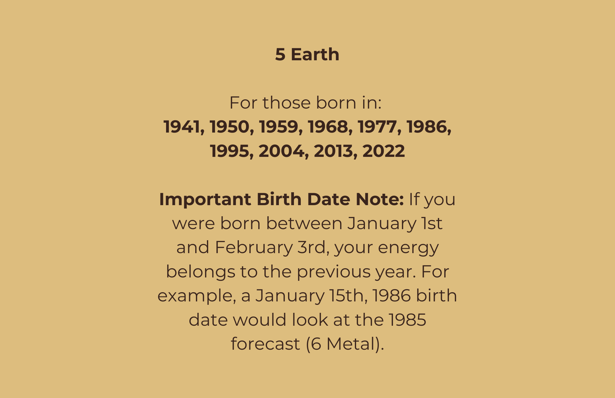 5 Earth in a 9 Fire Year