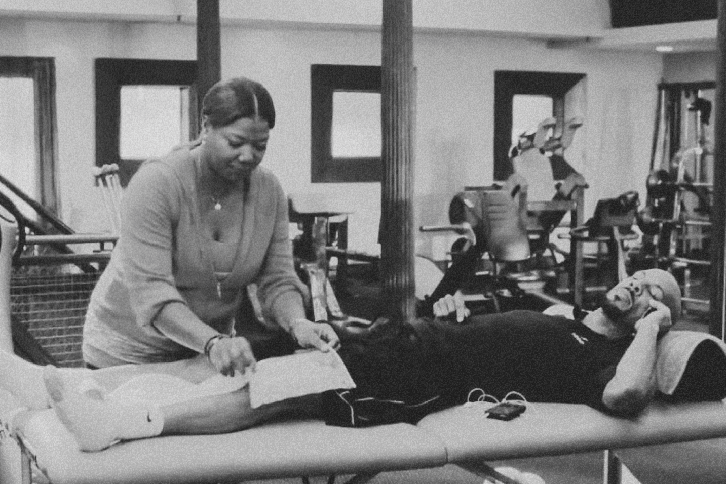 Movie still from Just Wright, Physical therapy, Pin Not Paper