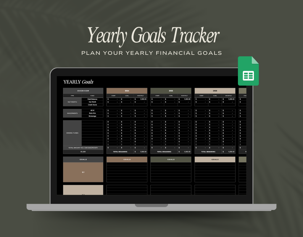 Yearly Financial Goals Tracker