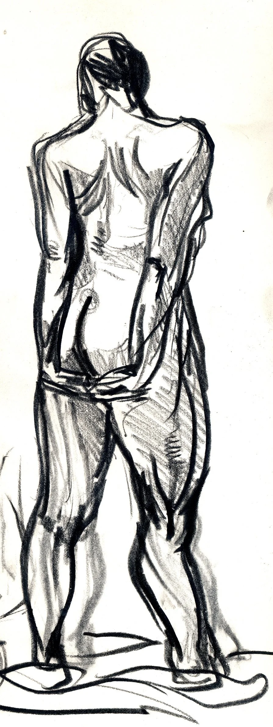 From a live figure drawing session in Berkeley 2001 (age 18). I had these large graphite pencils at the time. 
