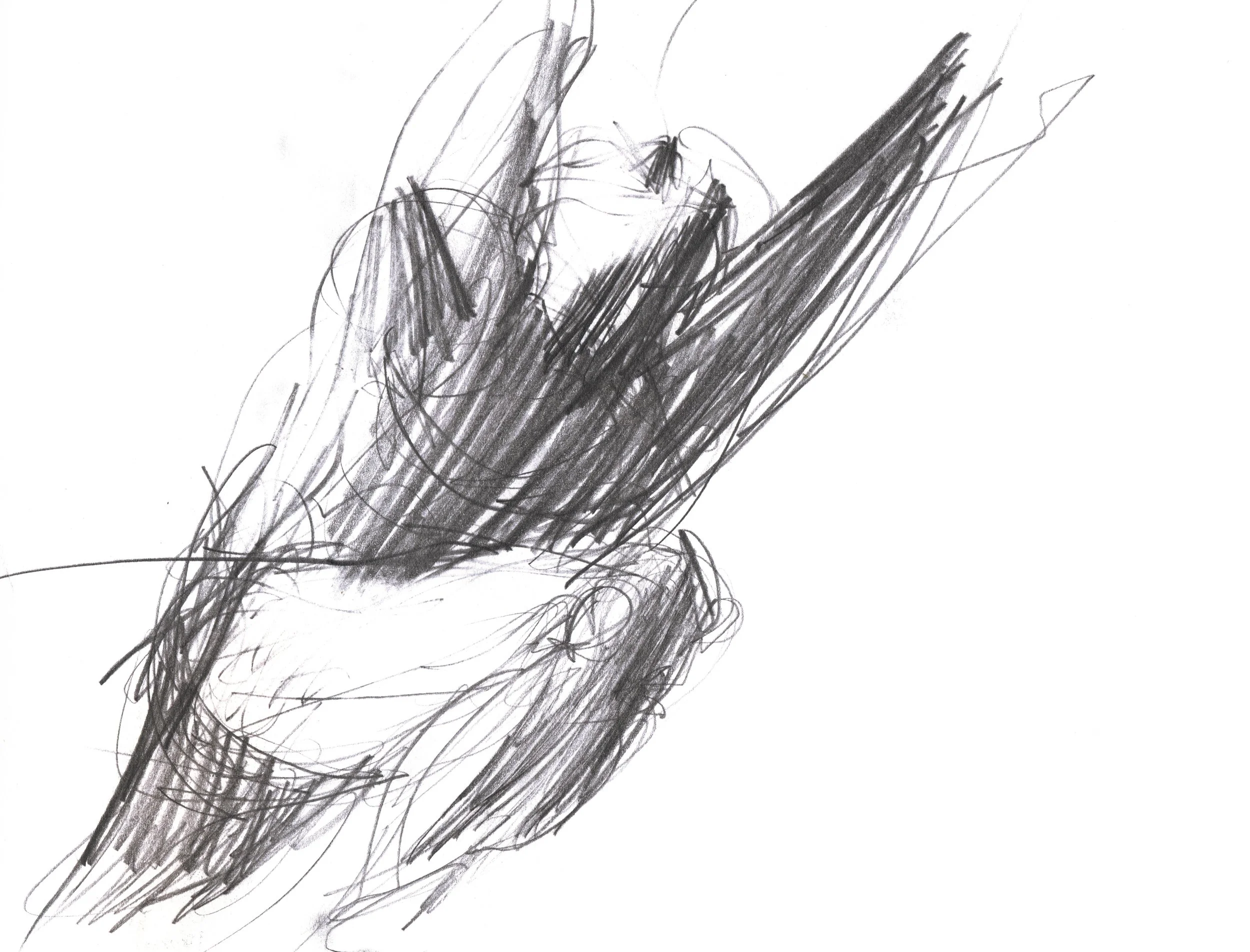 At the time I drew this I was really interested in kinetic lines and movement as a way of making marks. This figure was a very animated depiction of Kronos attacking his father Ouranos - exacting revenge for killing his siblings. I still have some fa