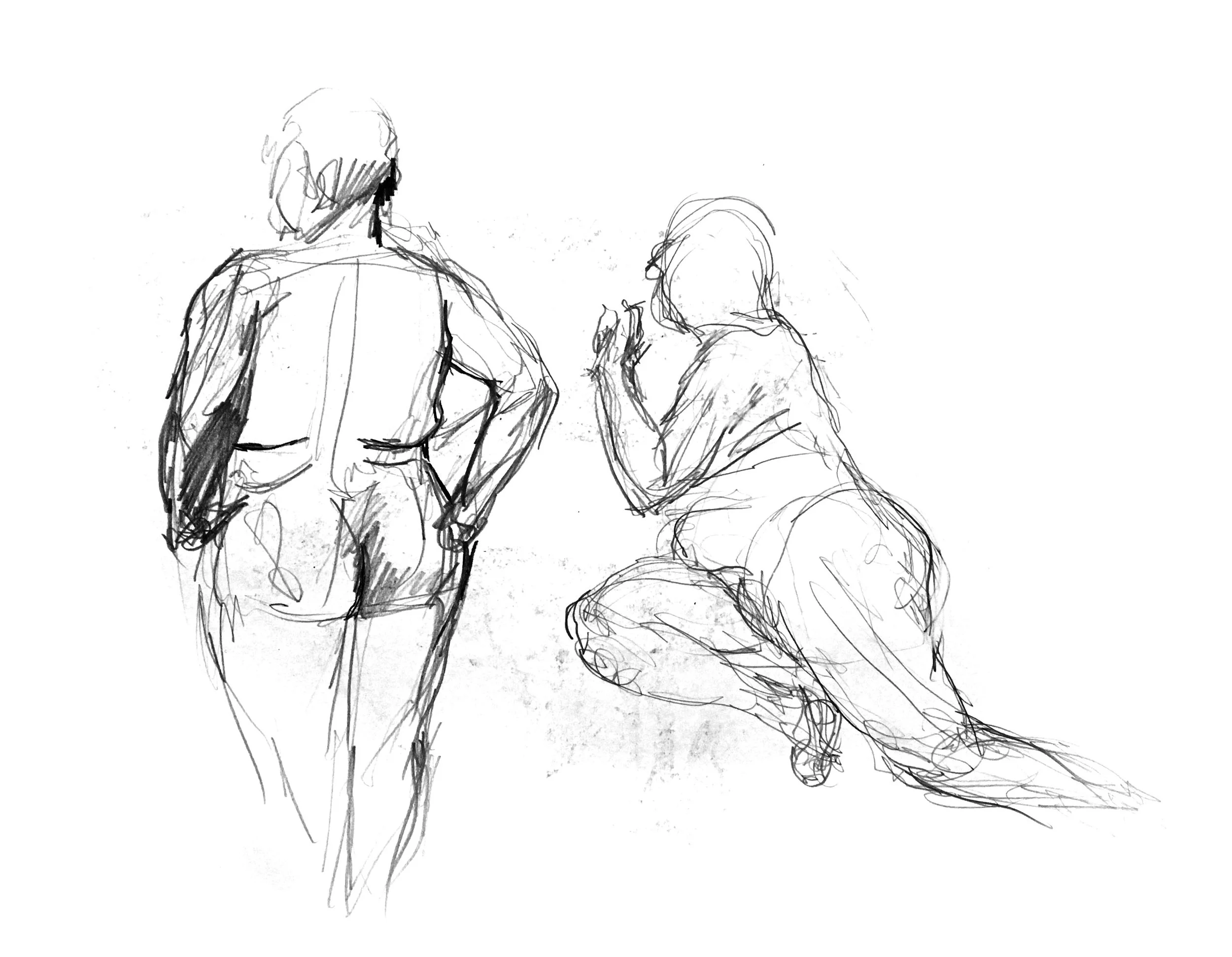 18"x24" A drawing from a live session in 2009. 