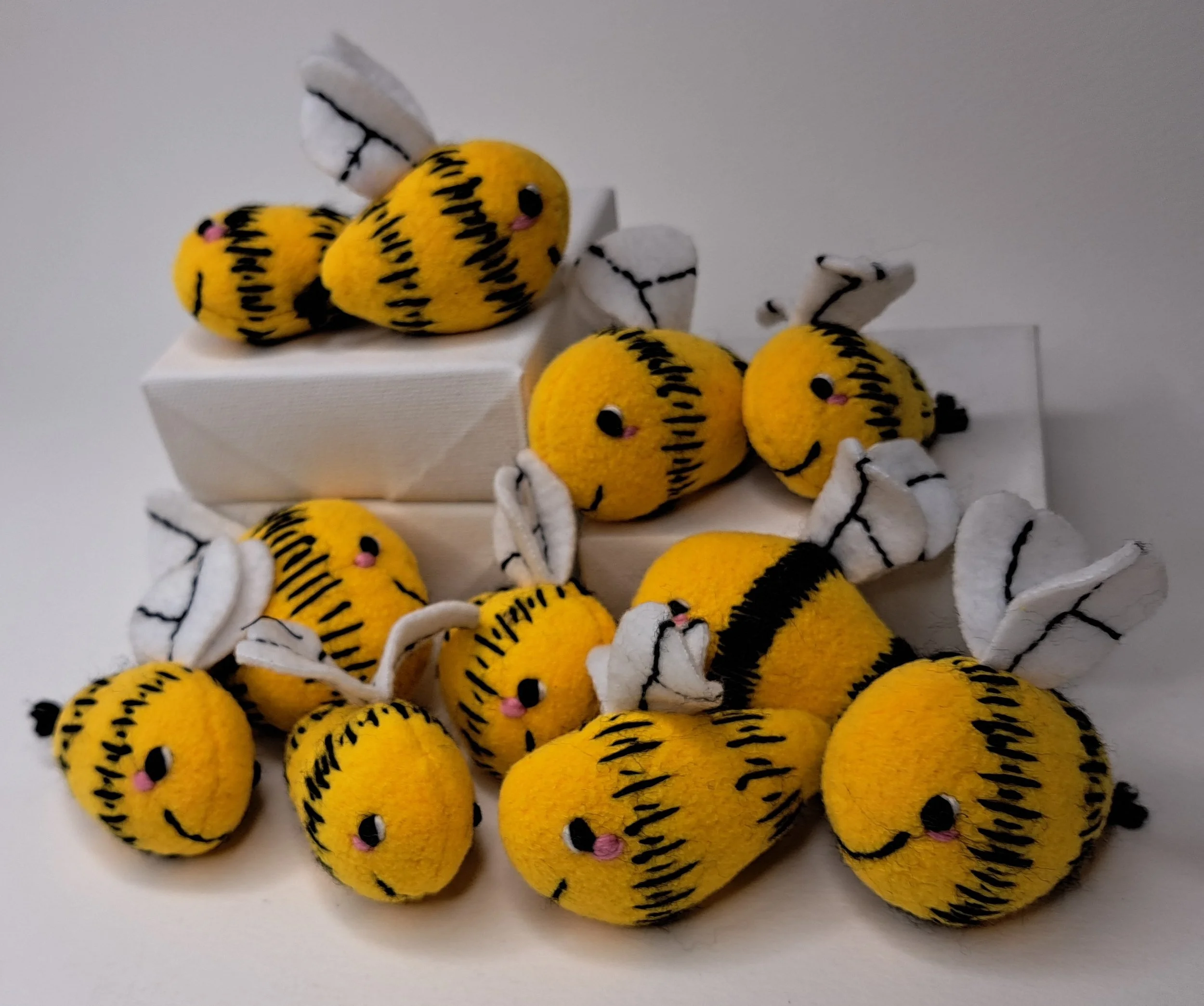 Bees; Fleece Keychain