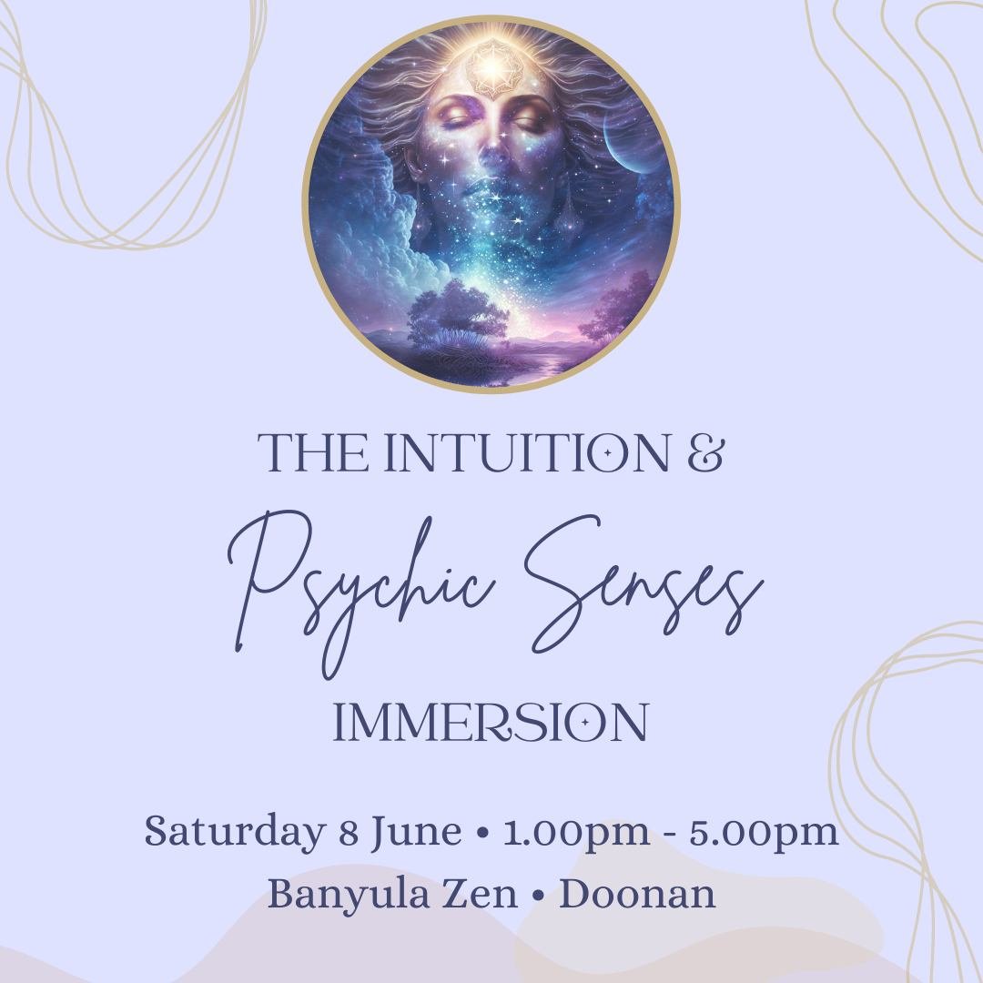 Do you have a calling to connect to your intuition and to cultivate your psychic abilities?

✨ The Intuition &amp; Psychic Senses Immersion ✨

Saturday 8 June, 2024 &bull; 1pm - 5pm

This half-day workshop immersion is devoted to deepening your conne