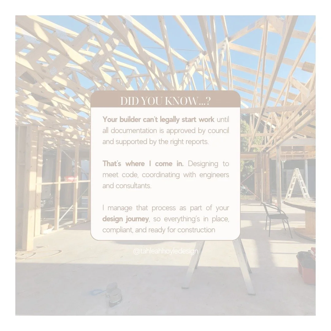 There&rsquo;s a lot that has to happen before your builder can even pick up a hammer!
Behind the scenes I manage - approvals, consultants, compliance - so when construction starts, it&rsquo;s smooth sailing from day one.
#BuildingDesign #DesignProces