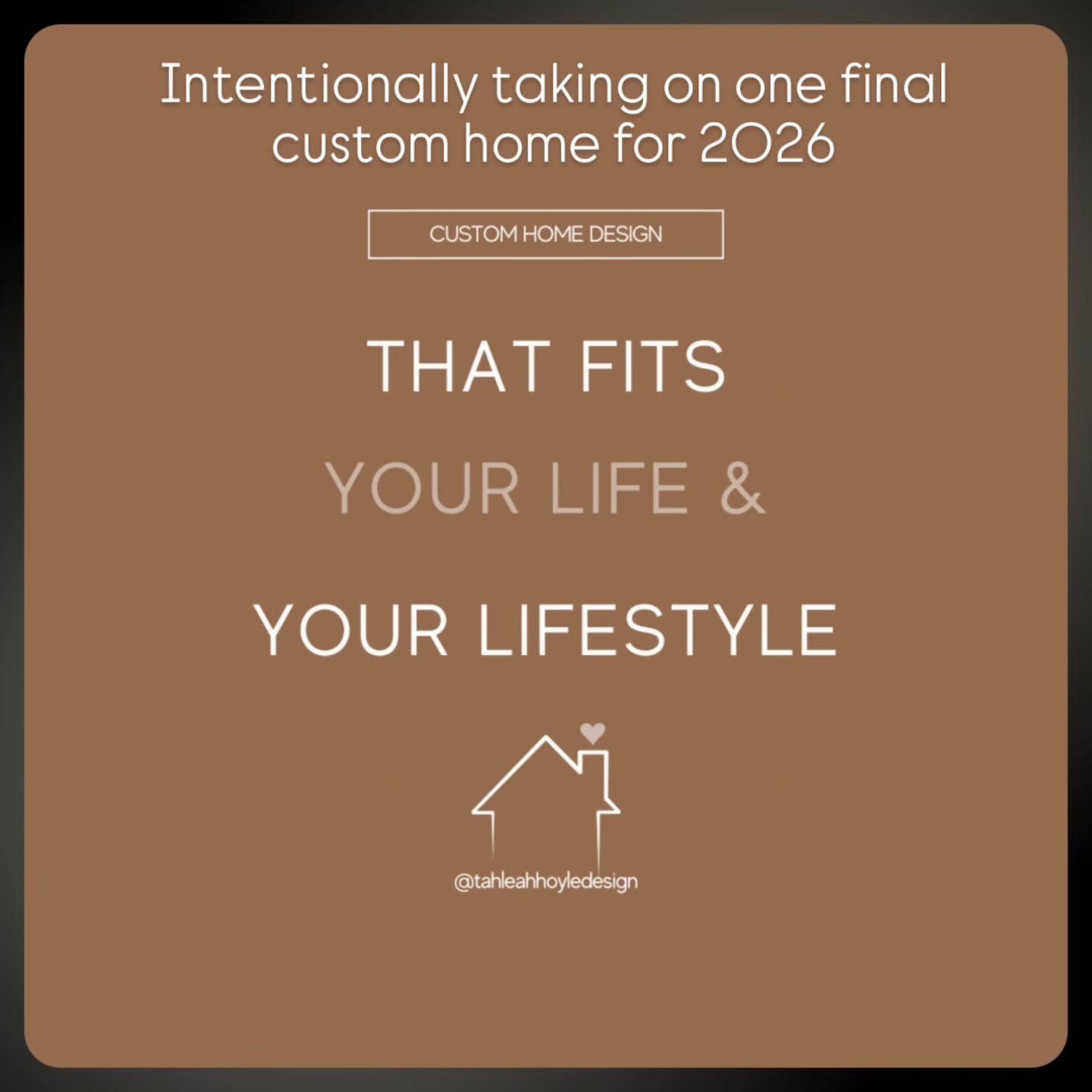 Not a volume build.
Not a showpiece for ego.
A refined, tailored home designed around how you actually live.
One custom home spot available.