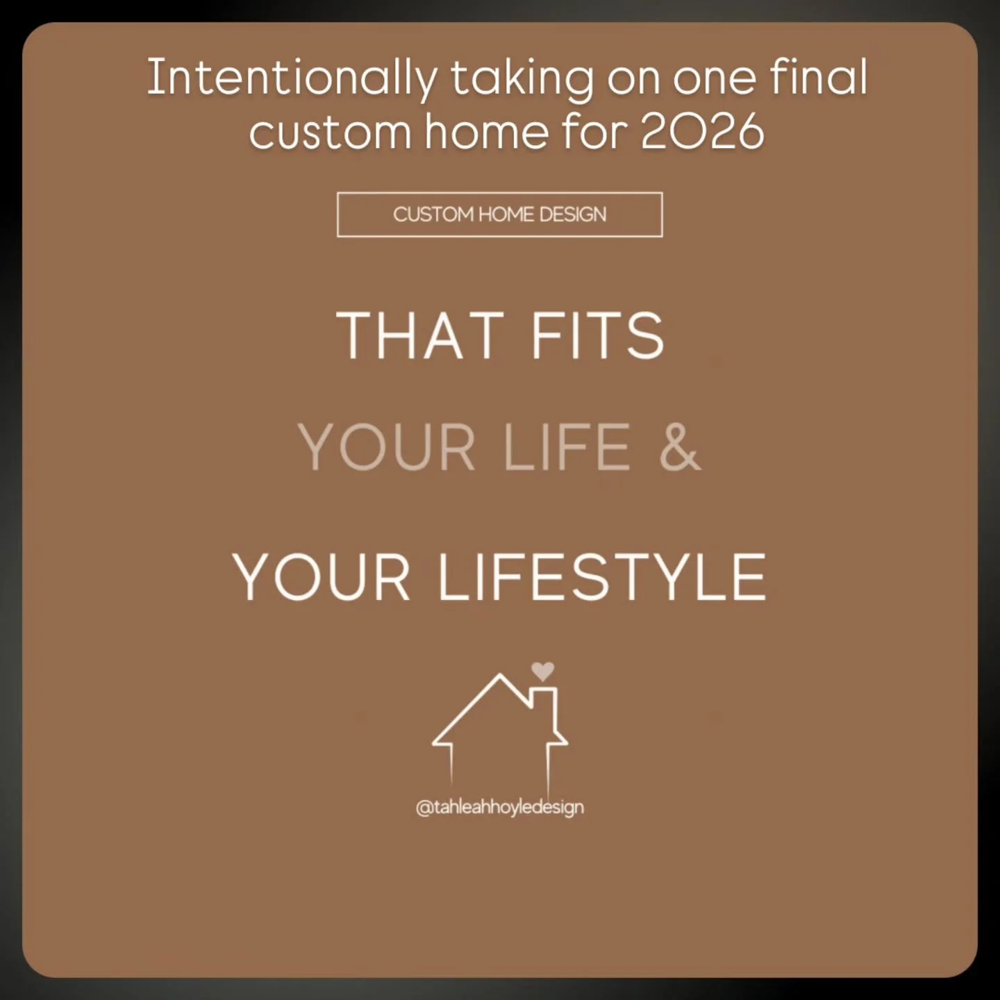 Not a volume build.
Not a showpiece for ego.
A refined, tailored home designed around how you actually live.
One custom home spot available.