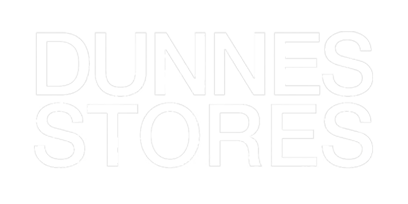 Dunn's Stores logo in white text on a gray background.