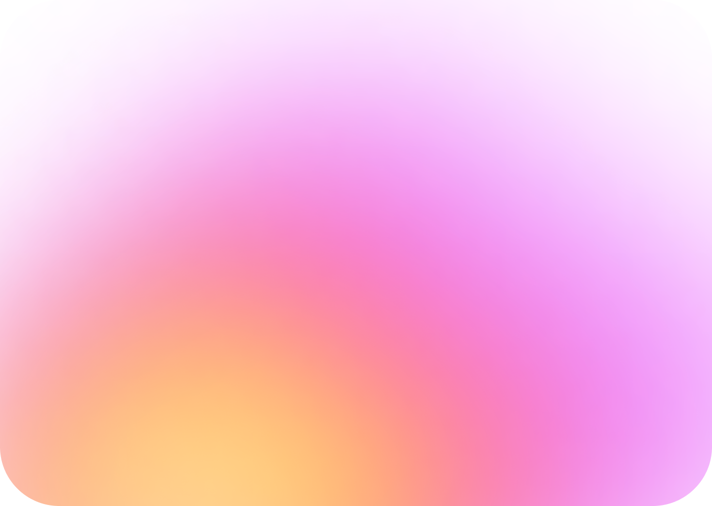 Blurred gradient background with pastel shades of pink, purple, orange, and white.