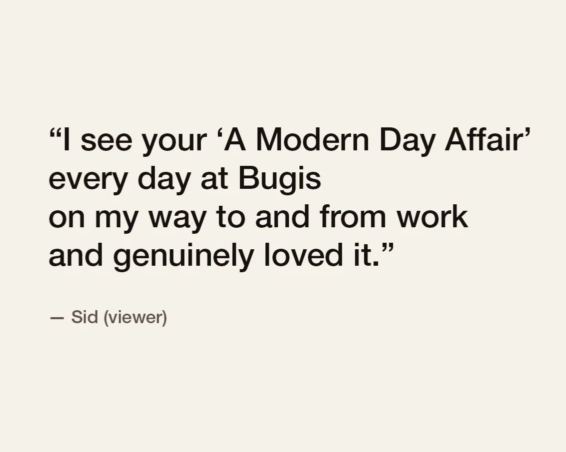 Viewer Response to A Modern Day Affair at Guoco Midtown